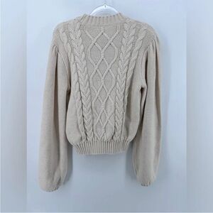 Rosie Assoulin Beige Rapunzel Cable Knit Sweater